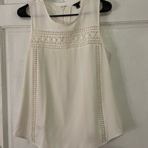 Ann Taylor Cream Lace Detail Blouse